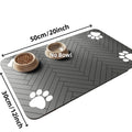 1pc Quick-Dry Diatom Mud Pet Feeding Mat - Splash-Proof, Absorbent, Easy to Clean, Suitable for Dogs and Cats, Herringbone Pattern with Paw Print Design, Washable Pet Feeding Mat
