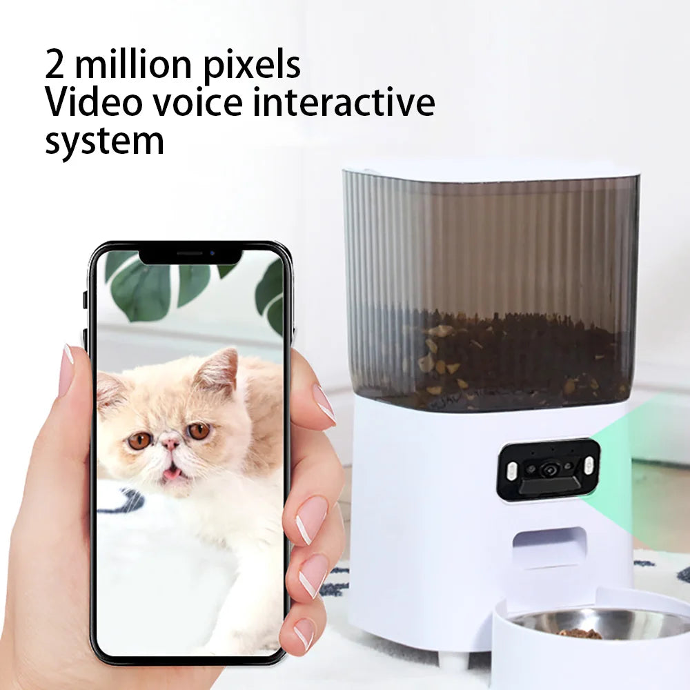 5L Smart Automatic Cat Feeder With Camera & Double Bowls