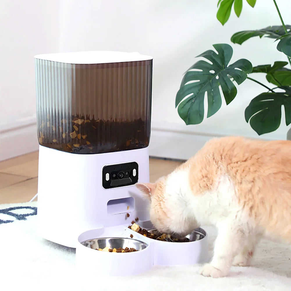 5L Smart Automatic Cat Feeder With Camera & Double Bowls