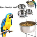 Stainless Steel Clamp-On Bird Cage Feeder Bowl